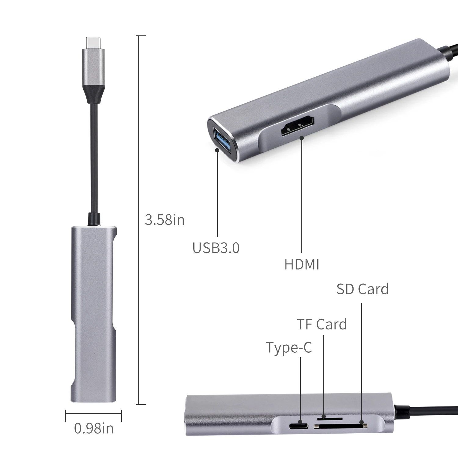  USB Type C Type-C USB-C HUB To HDMI 4K USB 3.0 TF SD Card Reader Thunderbolt 3 Dex Mode Adapter For
