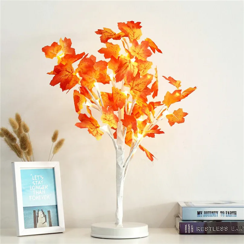 2019 new Maple Leaf Pot Light Blossom Desk Top Bonsai Tree Light With 24 LED Beads Decorations gift home decor #3J09 (1)