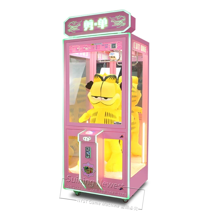 

Amusement Game Center Coin Operated Pink Toy Cranes Arcade Game Cutting Rope Prize Gift Scissors Game Machine For Shopping Malls