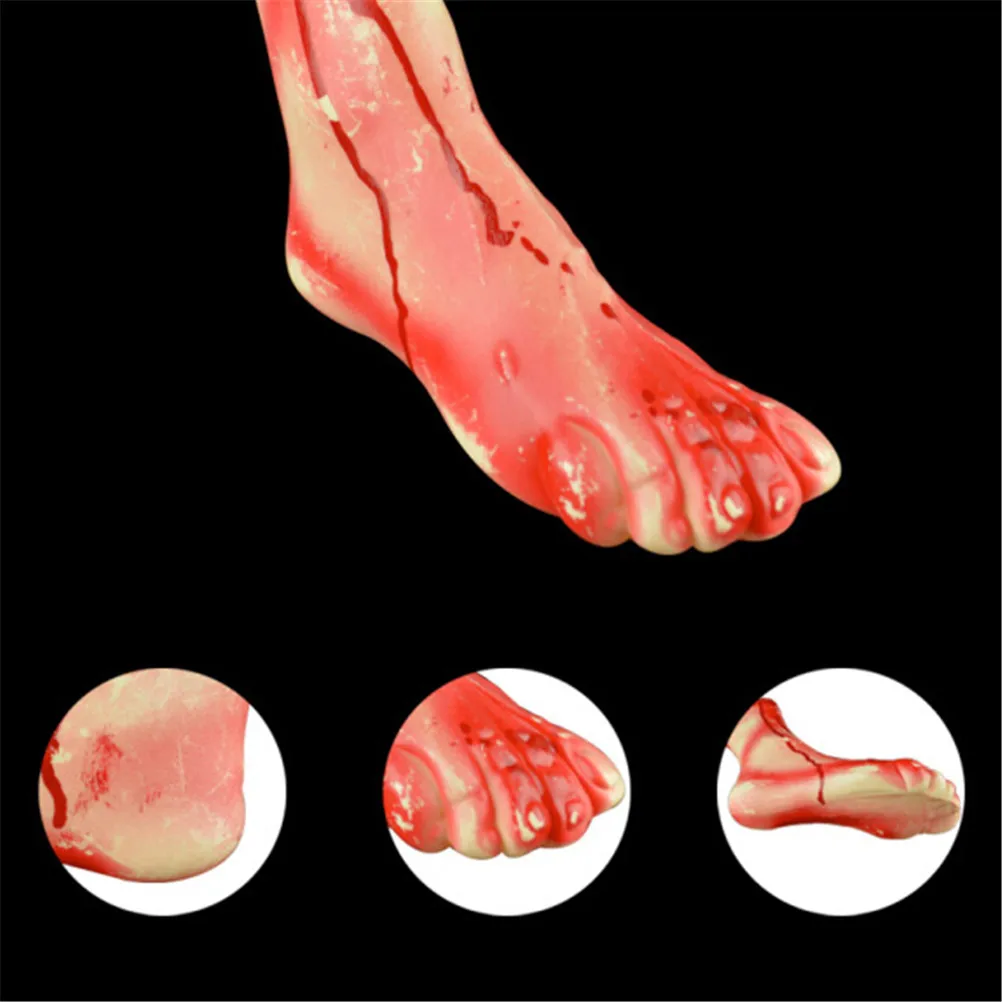 

Severed Scary Cut Off Bloody Human Arm Hand Bloody Dead Body Parts Fake Latex Lifesize Arm Foot Hand Halloween Decoration