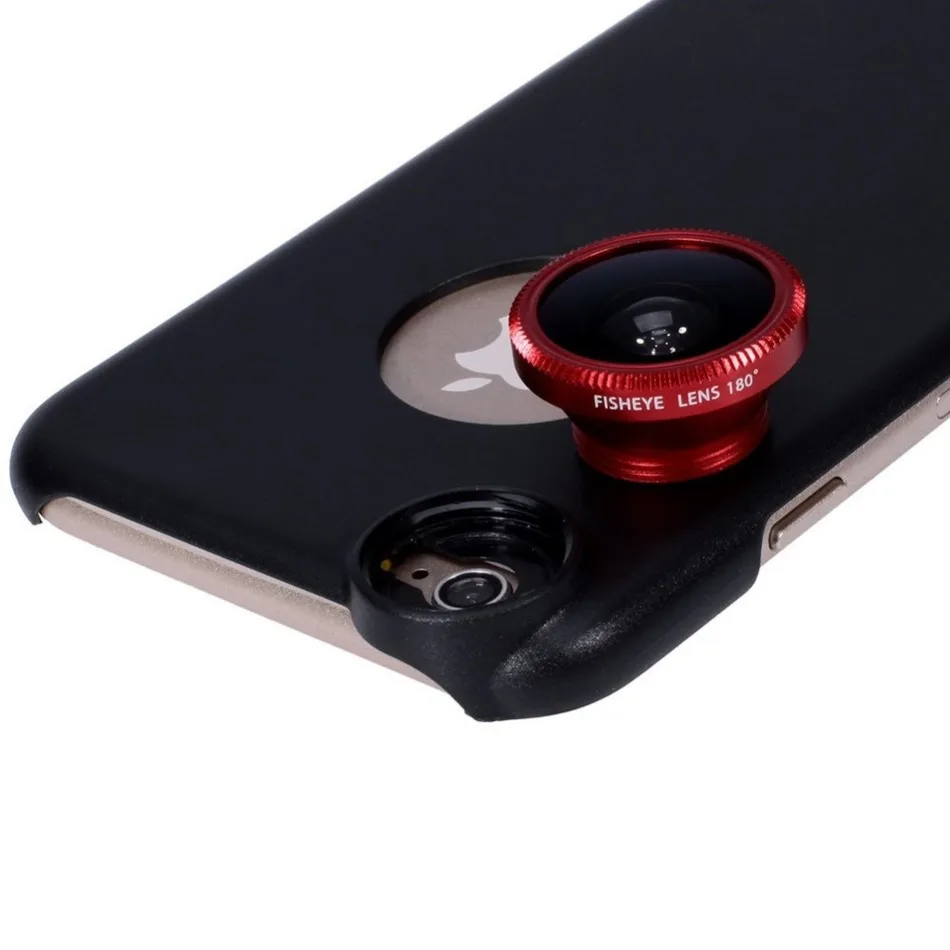 Fish eye Fisheye Wide Angle Macro lentes Phone Case 3 in 1 Lens For Samsung S6 S7 edge iPhone 6 6s 7 Plus camera lenses|3 lens|fisheye wide angle