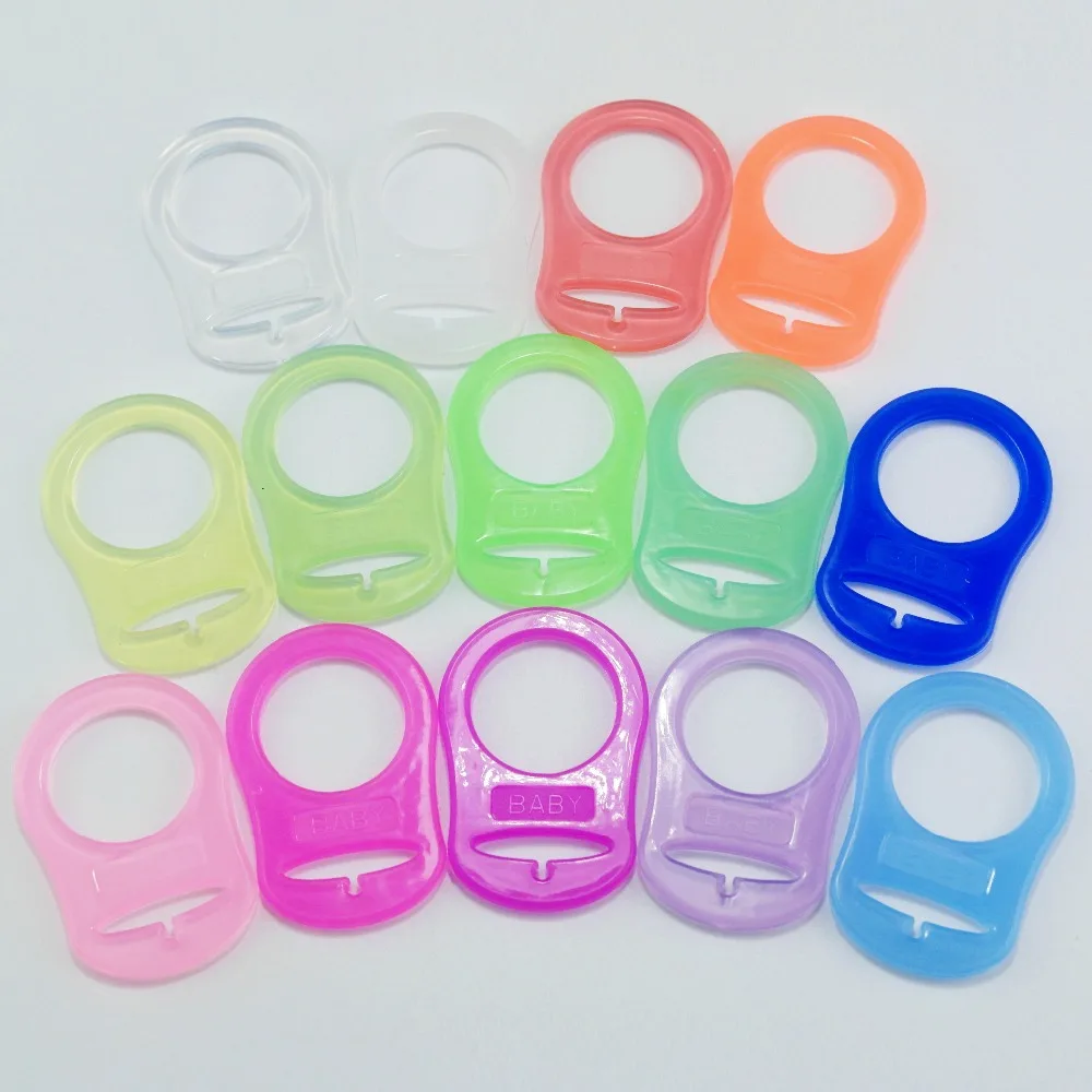 200 шт прозрачные силиконовые кольца для пустышки Детские Кольца/зажимы для пустышки HD047 13 цветов