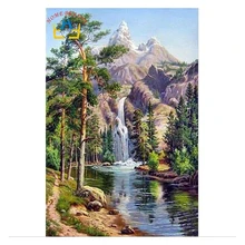 Практичная картина маслом по номерам diy картина водопад рисунок на холсте картина маслом вручную раскраска пейзаж