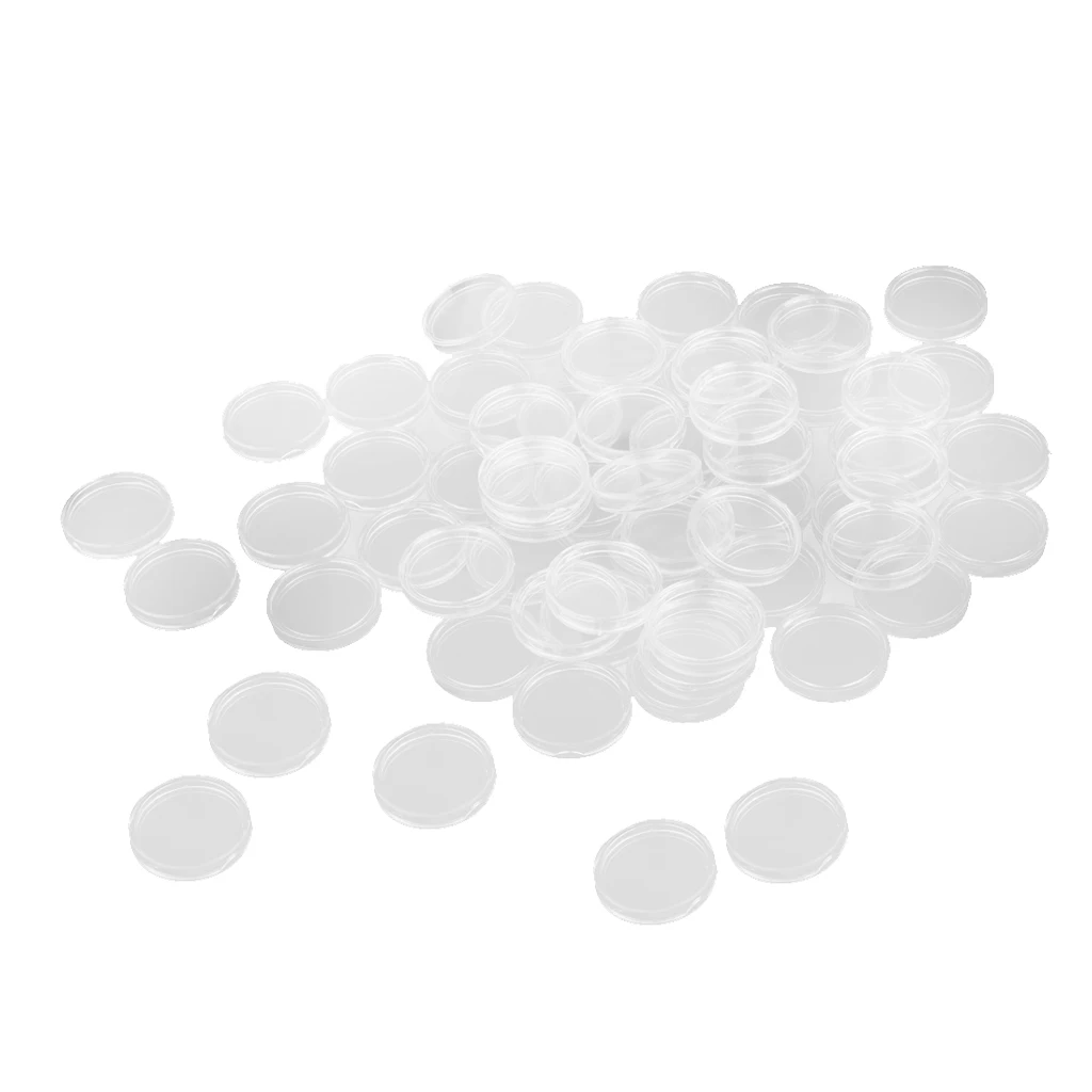 100pcs 18mm Clear Round Case Coin Plastic Capsules Holder Container New