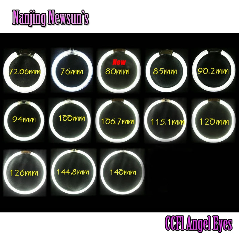 

Car Motorcycle Halo Ring Light CCFL Angel Eyes Headlamp Universal Use Fog Lamp 2PCs 7000K Super Bright Ring Plus One Inverter