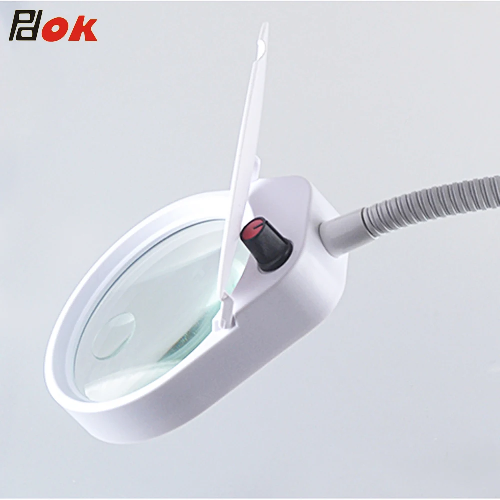  PDOK USB plug Glass Lens Desk Lamp magnifying 8X 15X with 38 LEDs Stand - 33008780290
