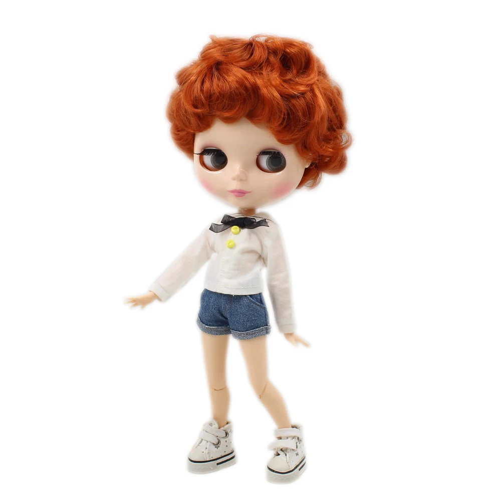 Кукла ледяная DBS Blyth 1/6 bjd мальчик тело белая кожа красный коричневый волос shor