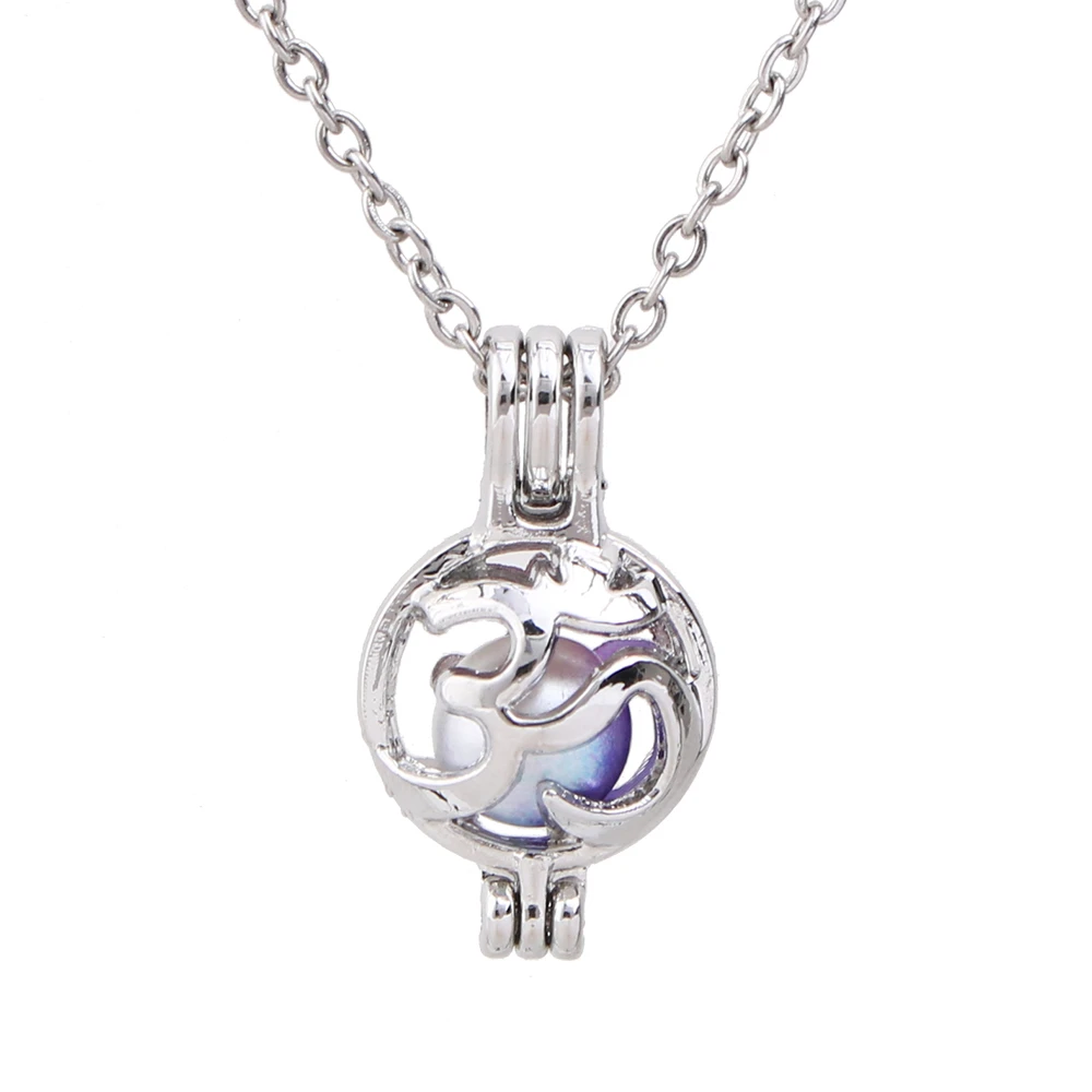Mini Crown Charms Pendant 10pc Oyster Pearl Cage Bright Silver Locket Aromatherapy Essential Oil Diffuser Necklace Making