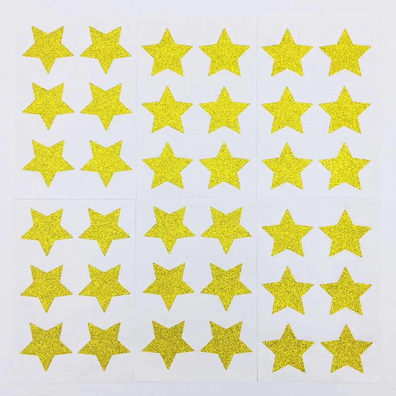 

60pcs Star Non Shed Glitter Gold Stickers for An Envelope Invitation Scrapbook Page Gift Tag Birthday Wedding Planner Favor