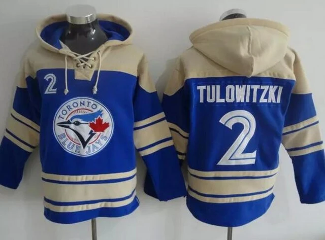 Men Toronto Blue Jays Sweatshirt # 2 Troy Tulowitzki jersey Blue