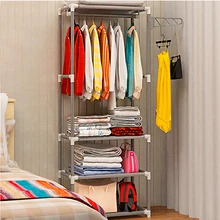  Clothing rack hat rack bedroom furniture Coat Rack nonwovens Stainless steel Simple Assembly can be removed Bedroom move 