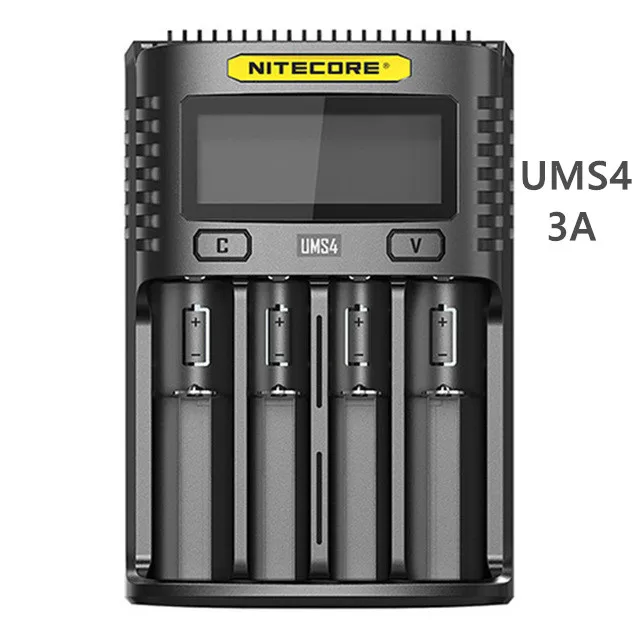 UMS4 3A Nitecore UM4 UM2 USB QC зарядное устройство интеллектуальная схема глобальная страховка Li-Ion AA AAA 18650 21700 26650 - Цвет: UMS4 3A