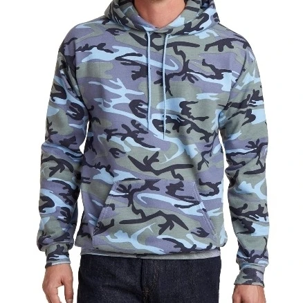 Port & Co PC78HC Core Fleece Camo Pullover Hooded Sweatshirt Woodland Blue Camo - 3XL (1)