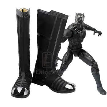 

Hot Movie Captain America Civil War Black Panther Cosplay Halloween Party Shoes Fancy Boots Custom Made