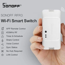 SONOFF RFR3 Smart RF управление RM 433 МГц переключатель Wi-Fi 100-240 В DIY приложение Ewelink Автоматизация работает с Alexa Google Home