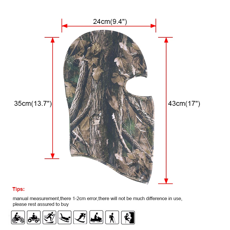 Быстросохнущий ветронепроницаемый подшлемник Realtree Камуфляжный бионический тактический страйкбол велосипедный Лыжный спорт ветронепроницаемые теплые шапки полная маска для лица