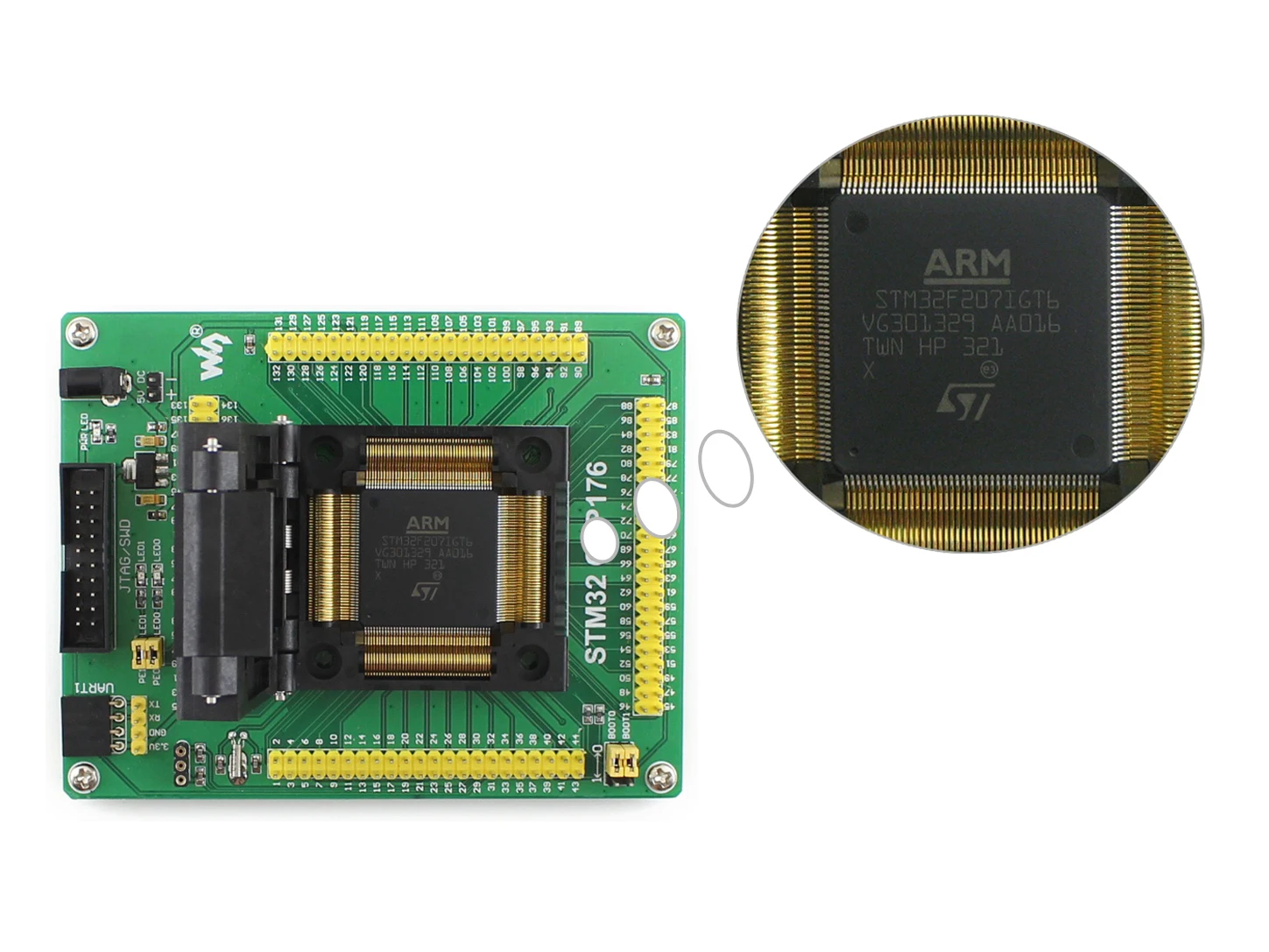 Разъем STM32 STM32-QFP176 QFP176 LQFP176 0,5 мм Шаг Yamaichi IC51-1764-1505-5 предназначен для STM32 MCU Поддержка JTAG SWD USART
