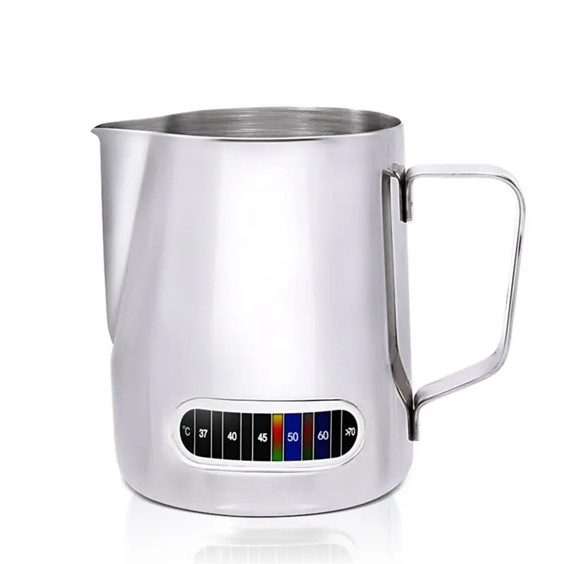 

600mL Stainless Steel Frothing Jug with Thermometer Espresso Coffee Pitcher Latte Art Milk Mug Barista Tool Cafe Accessories