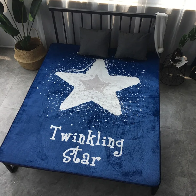 

Fashion Cartoon Blue Star Living Room Parlor Decorative Carpet Area Rug Bathroom Floor Door Yoga Baby Play Mat Bedmattress