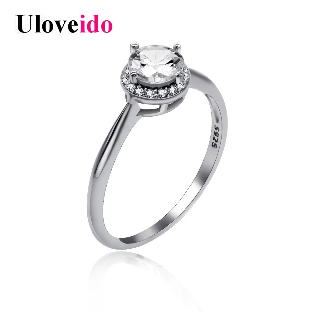 

Uloveido Silver 925 Jewelry Wedding Rings for Women Cubic Zirconia Engagement Ring Female Anel Bijoux Anillo Bague 5% Off LJ045