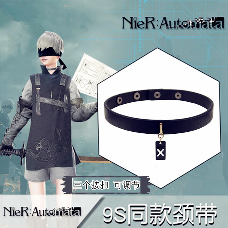 

Game NieR:Automata Cosplay YoRHa No. 9 Type S Pendant Boy Girl Cosplay Accessories Black Chain Necklace Neckband For Costume