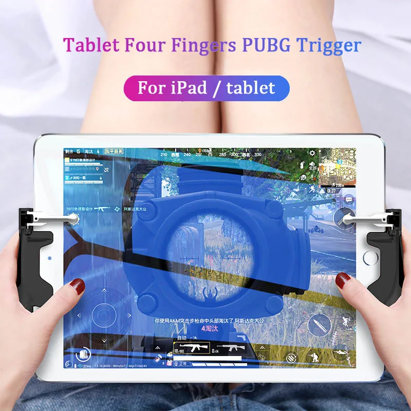  PUBG Tablet Gamepad Controller Trigger Joystick for iPad Universal L1R1 Shooter Button Grip with lo