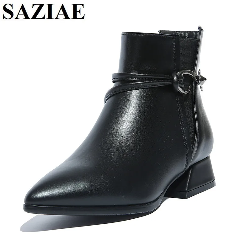 

2016 Hot Fashion Autumn Winter Women Boots Low Heels Shoes Woman Messenger Bags Genuine Leather Ankle Boots Zipper Riding Boots