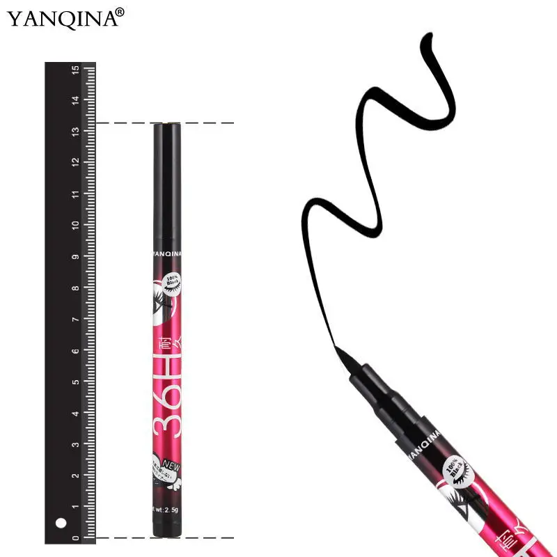 YANQINA 1 pcs الأسود محدد العيون السائل مقاوم للمياه قلم رصاص لا بالدوار العين اينر القلم مستحضرات التجميل العين ماكياج الجمال أساسيات طويلة الأم...