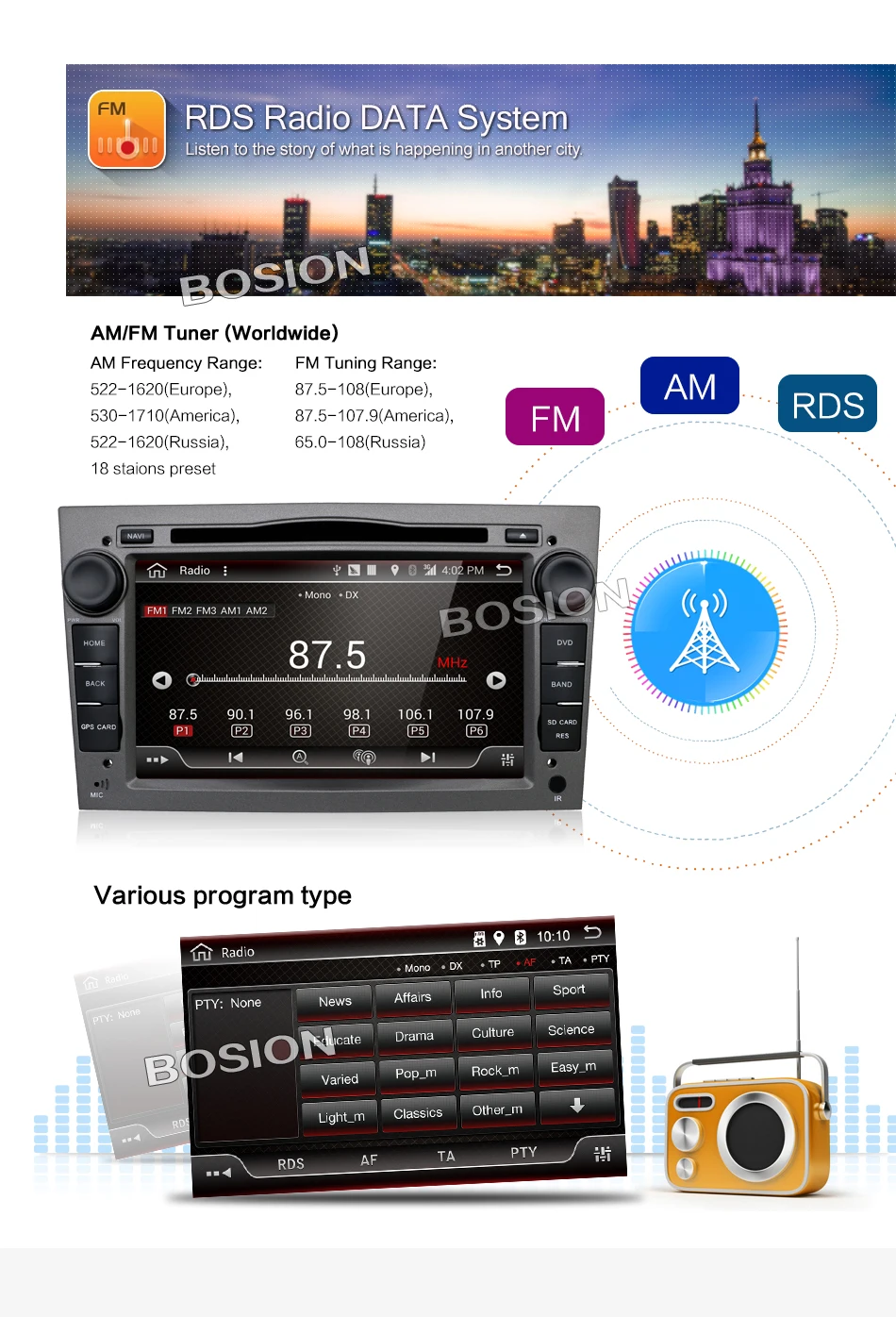 Clearance Bosion android 7.1 2din car radio gps navi car dvd player for opel astra/vectra/zafira car stereo head unit with bluetooth wifi 13