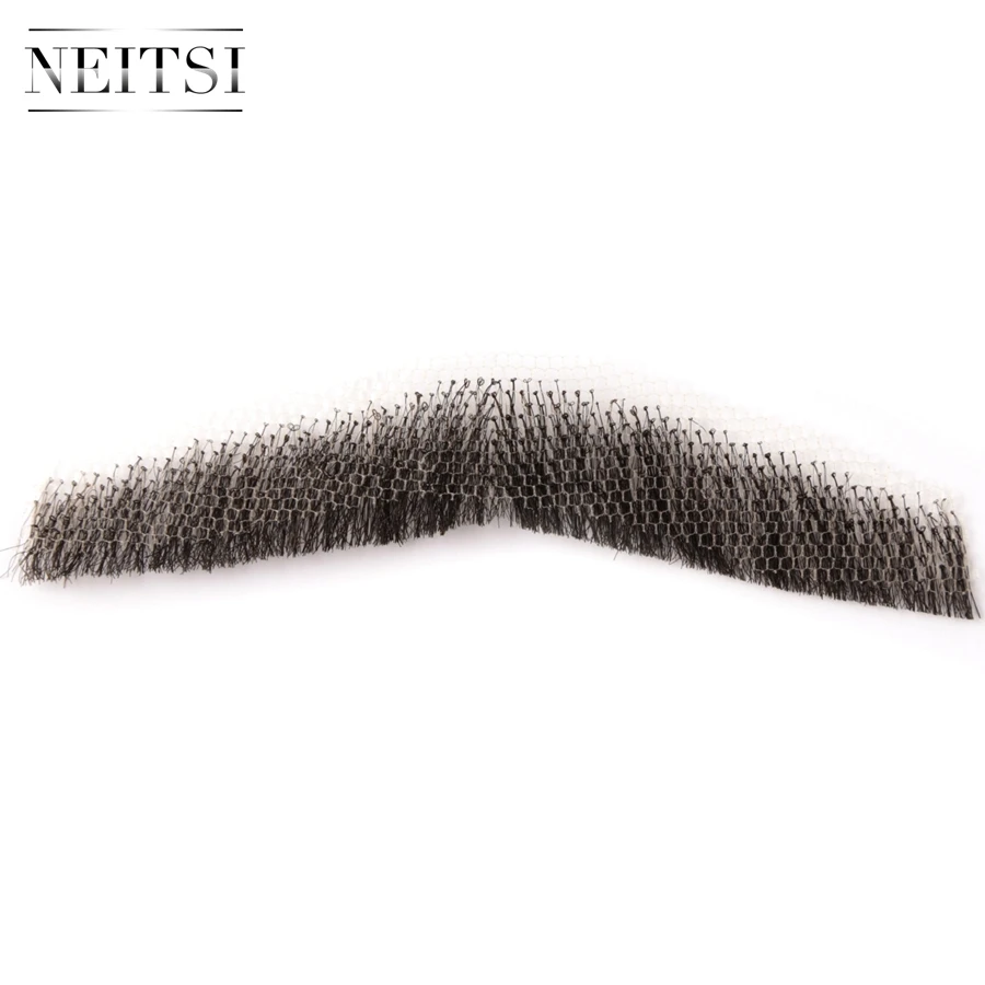 Neitsi Artesanal Barba Falsa 100% Cabelo Humano Falso Bigode Em747-hk 1 Pçs 9 Aplicador de sombra