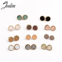 Ювелирные изделия joolim оптом/11 цветов простые Druzzy клипсы с камнем серьги в горошек европейские серьги Низкая цена серьги