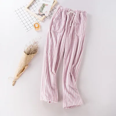 Flannel Pajama Pants Men And Women Autumn Winter Models Thick Coral Fleece Solid Color Warm Trousers Home Pants As020 (25)