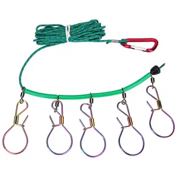 

5m Fishing Lock Buckle Stainless Steel Fishing Locks Chain Stringer Live Fish Lock Belt Fishing Tackle Tool With Carabiner