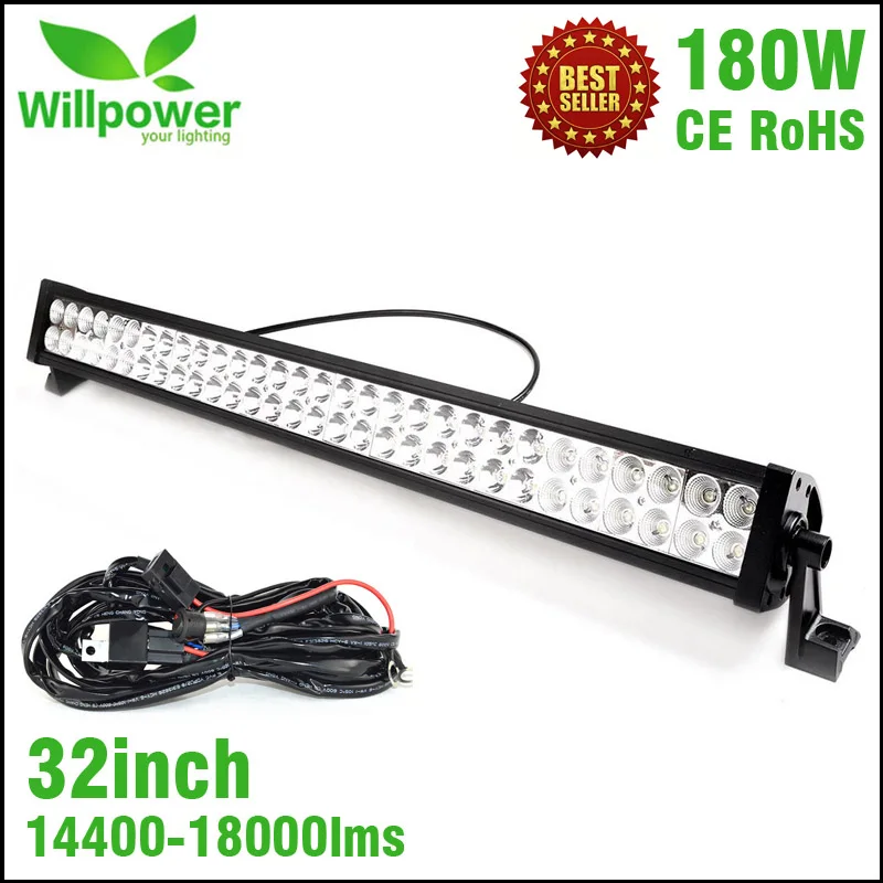 

IP67 high power dual rows 14400lms combo off road car waterproof 32 inch 180W led light bar