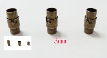 

Free ship 100piece/Lot bronze 3mm Leather Cord End Caps, Leather Jewelry Clasps, Magnetic Clasps