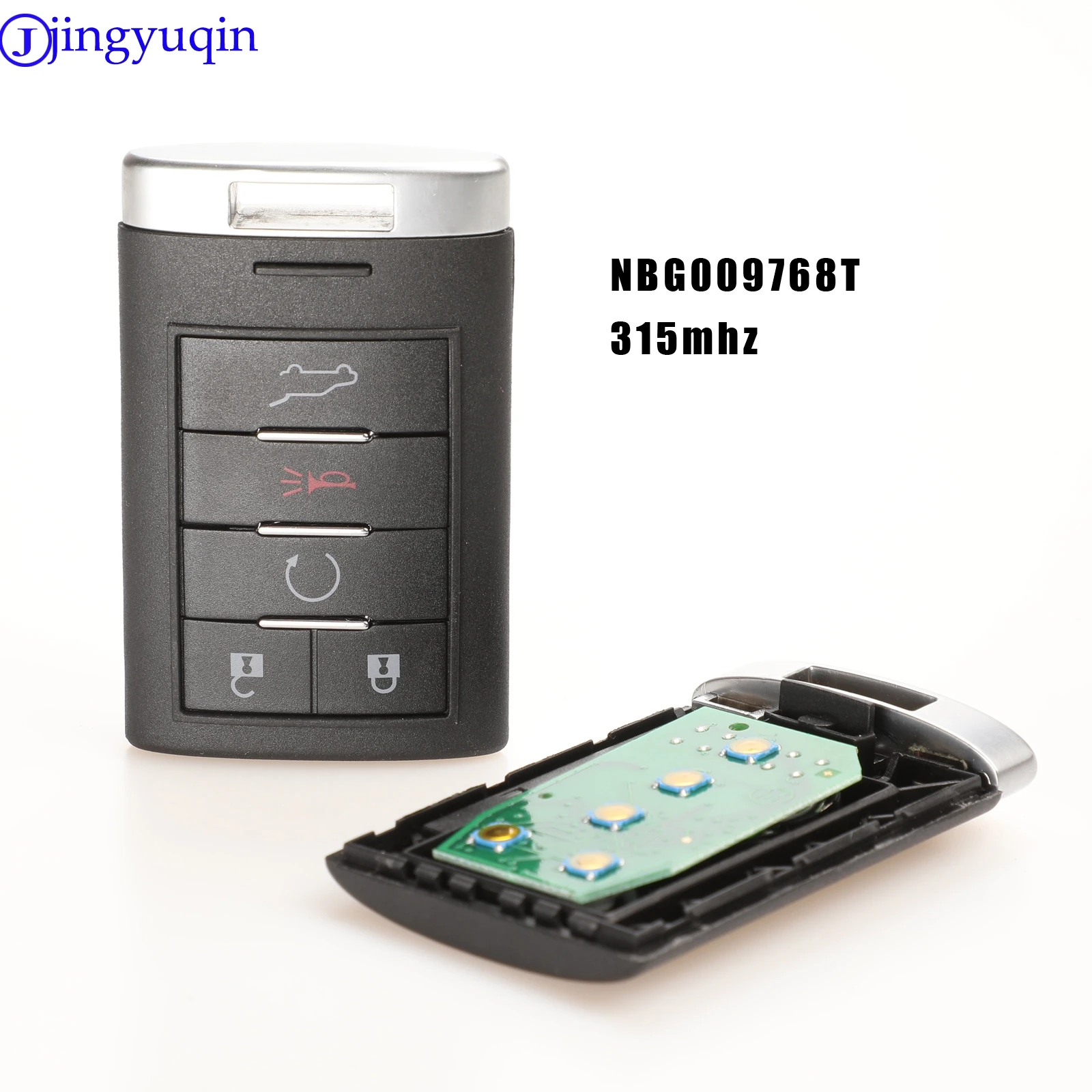 

jingyuqin For Cadillac SRX 2010 2011 2012 2013 2014 keyless Entry Car Key NBG009768T 5 Buttons Remote Car Key 315MHZ