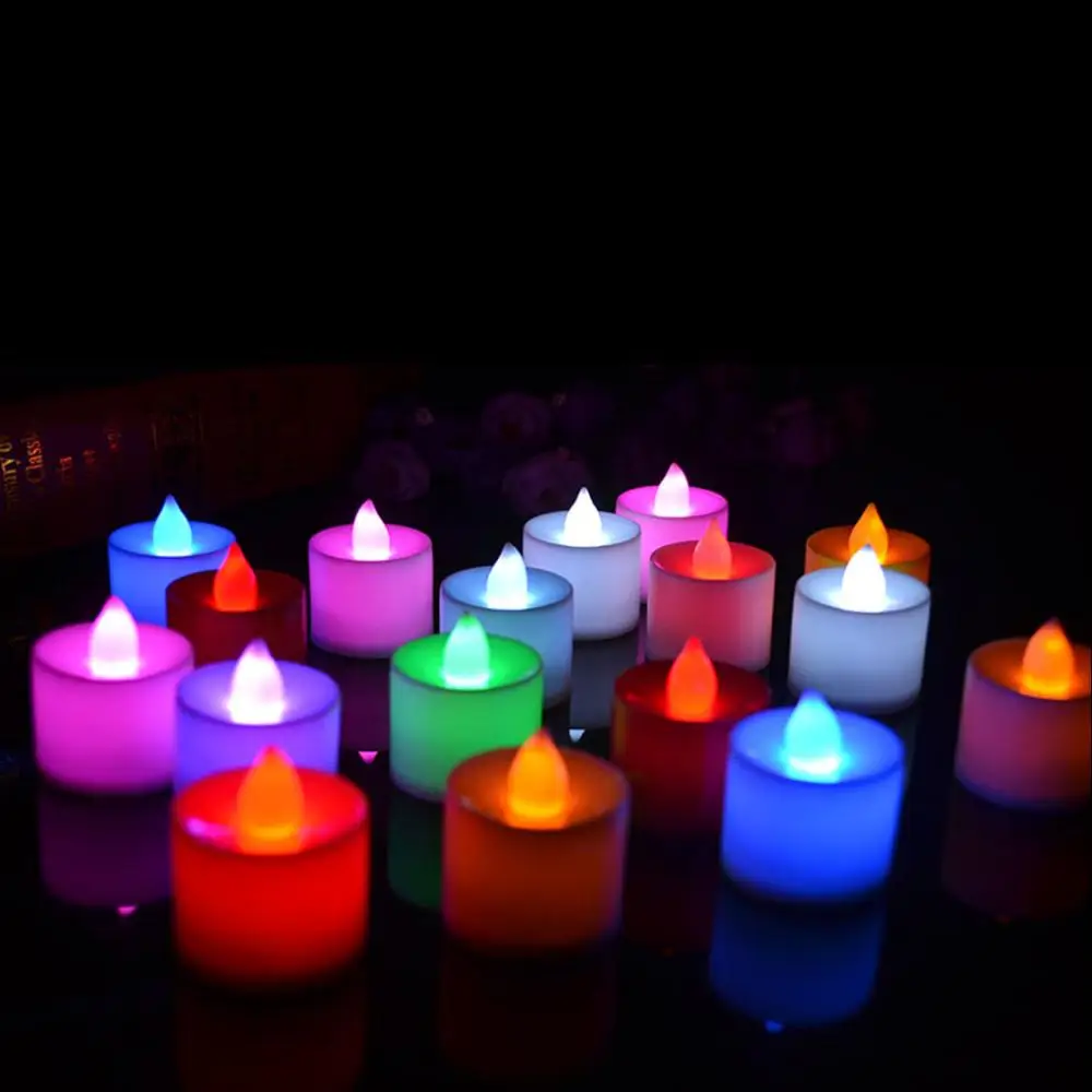 Новый полипропилен 6 цветов свеча форма светодио дный LED Fliker беспламенного свеча свет для свадебной вечеринки - изображение