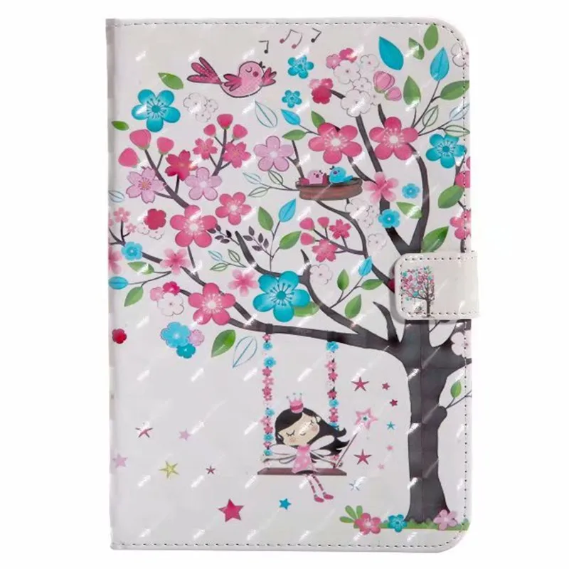 

For funda iPad Mini 4 Flip PU Leather Wallet Cases Stand Coque 3D Coloured drawing Capa Shockproof Tablet Cover Case