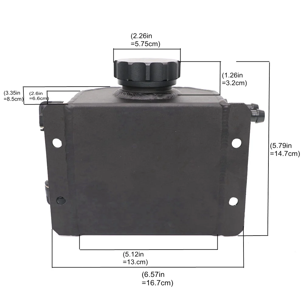 Универсальный 1Л алюминиевый моторный маслоуловитель, бак для дыхания, радиатор, переливающийся бак, топливный бак