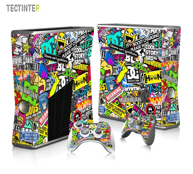 Best Offers BOMB Bombing Graffiti Protector Vinyl Sticker for Xbox 360 Slim Console with 2 Controller Skins Cover for Xbox360 Best Offers BOMB Bombing Graffiti Protector Vinyl Sticker for Xbox 360 Slim Console with 2 Controller Skins Cover for Xbox360