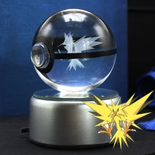 Zapdos дизайн хрустальные Pokeball Poke Ball 3D светодиодный основной пресс-папье комнаты украшения