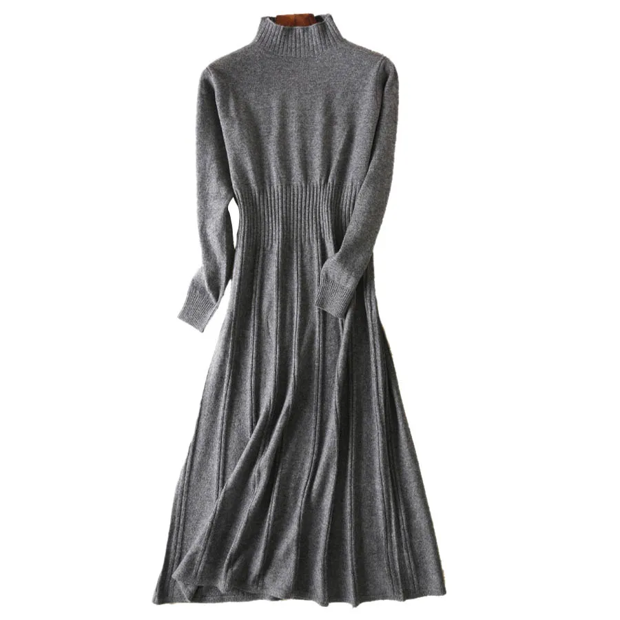 Sweater Dress Women Autumn Winter England Style