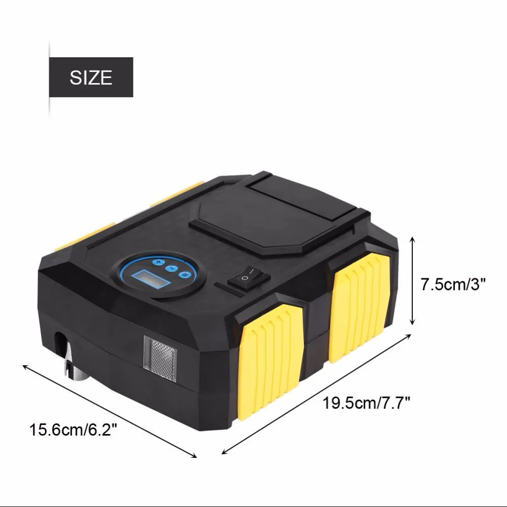 Цифровой насос для шин, автомобильный воздушный компрессор, насос 150 фунтов/кв. дюйм, постоянный ток, 12 Вольт, для автомобилей, мотоциклов, велосипедов, компрессора, 12 В постоянного тока, Portabl