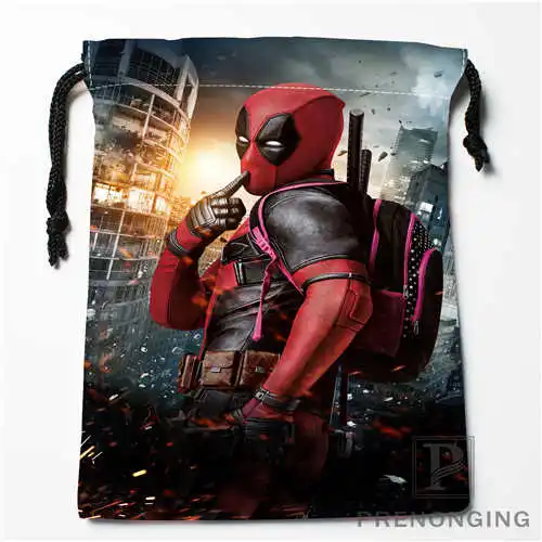 CustomCute Дэдпул Carto мешки Drawstring печати для хранения мода путешествия мини-сумка Плавание Пеший Туризм игрушки мешок Размеры 18x22 см#171208-13 - Цвет: Drawstring Bags