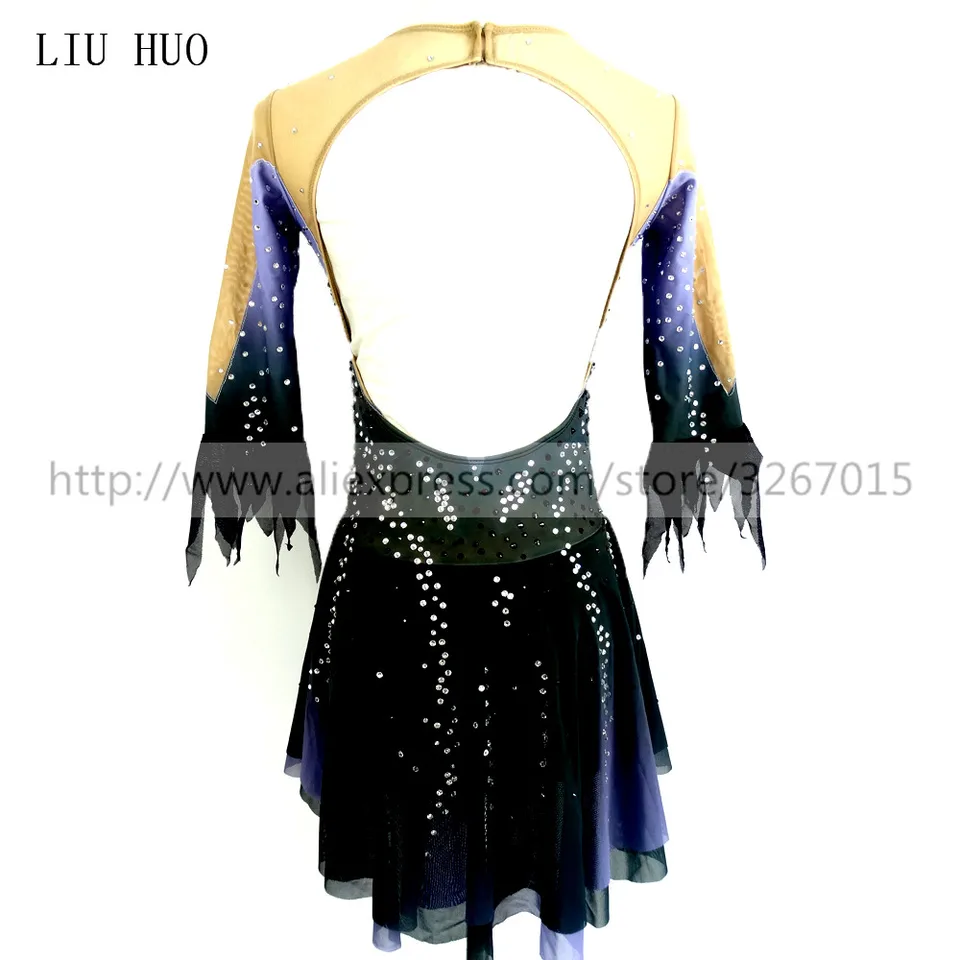 Abito da pattinaggio LIUHUO per ragazze, costume lungo per gare