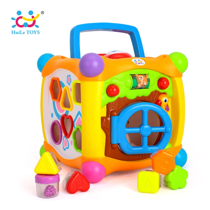 

HUILE TOYS 936 Kids Activity Alphabet Cube Baby Play Toy 13 Stackable Blocks Learning Baby Infant Toddler Music Game Toys Gifts