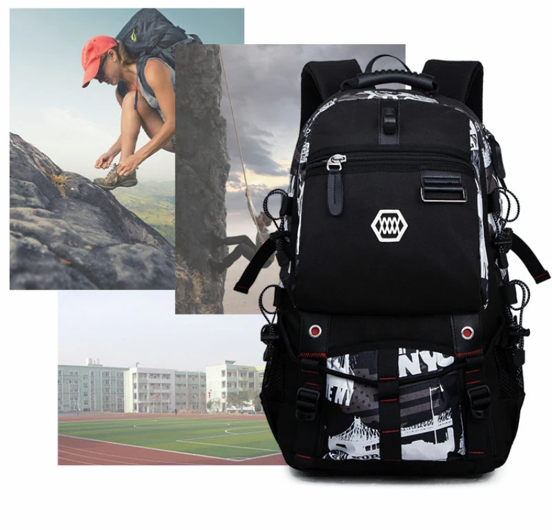 JKBW USB Charging 15.6'' Laptop Backpack Traveling Hiking Backpack Large Capacity Versatile Utility Backpack for Men (2)