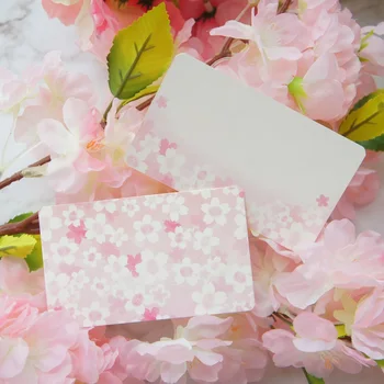 

multi-use 30pcs double side writeable Cherry blossoms sakura card Scrapbooking party invitation DIY message gift greeting card