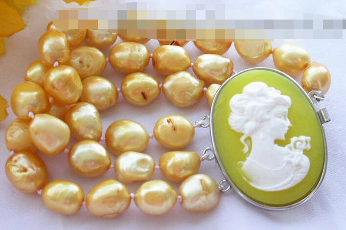 

09362 3row baroque yellow freshwater pearl bracelet