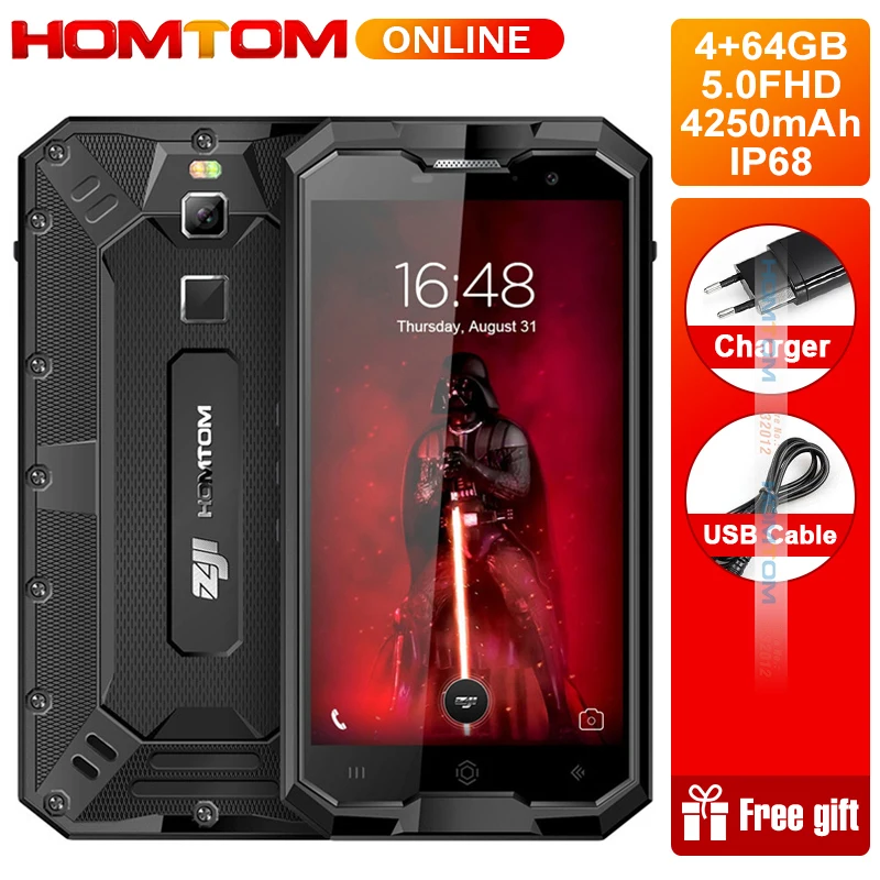 HOMTOM ZJI Z8 IP68 Водонепроницаемый 4 GB 64 смартфон MTK6750 Octa Core 5 0 дюймов Android 7 4250 мАч 13MP